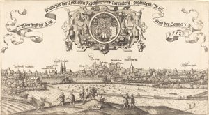 Vista de Nuremberg do leste [seção central], 1552. de Hans Sebald Lautensack
