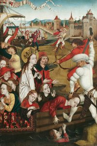 Martírio de S. Úrsula e suas companheiras (anverso); Metade inferior de uma figura de um santo (reverso) de Hans Siebenbürger