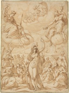 Alegoria de Minerva como cabeça das Musas, em ou antes de 1575 (caneta e tinta)