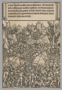 Segunda Rebelião Flamenga, placa 10 de Cenas Históricas da Vida do Imperador Maximiliano I do Arco do Triunfo