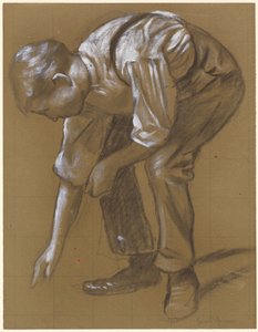 Um homem curvado de Hans Thoma