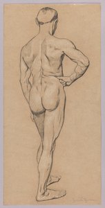 Nu masculino visto de costas de Hans Thoma
