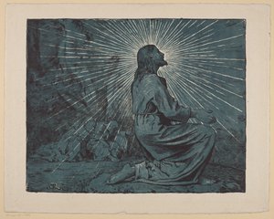 Cristo a rezar no Monte das Oliveiras de Hans Thoma
