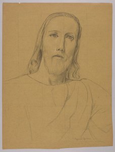 Cabeça de Cristo, verso: Crucificação de Cristo de Hans Thoma