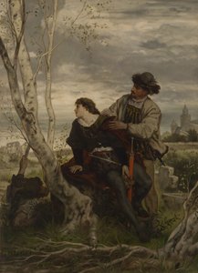 Hamlet e Horácio junto ao túmulo de Ofélia de Hans Thoma