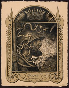 «Mars Jahrersregent». Marte como senhor do ano. Esboços para o «Calendário Eterno em Imagens», parte II (Immerwährender Bilderkalender) de Hans Thoma
