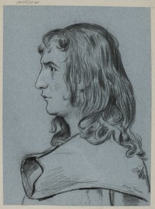 Perfil de um jovem de cabelo comprido de Hans Thoma