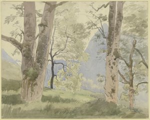 Paisagem da Floresta Negra: vista das montanhas a partir da orla da floresta de Hans Thoma