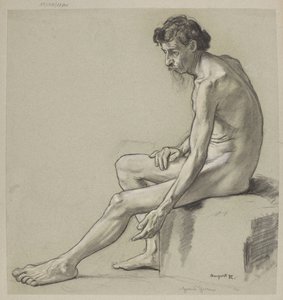 Estudo de um nu masculino de Hans Thoma