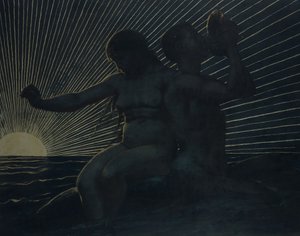 Par tritão, 1892 de Hans Thoma