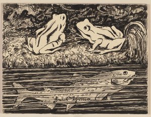 Desenho para uma cartilha: rã de Hans Thoma