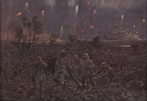 Ataque noturno (lito colorido) de Hans W. (after) Schmidt