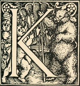 K - Um alfabeto de Hans Weiditz, c1520-1521, 1908. de Hans Weiditz