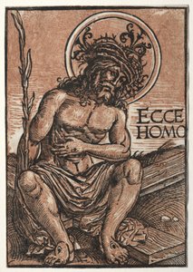 O Homem das Dores Sentado na Cruz, c. 1522 de Hans Weiditz