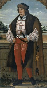 O Court Jester conhecido como Knight Christoph, 1515 de Hans Wertinger von