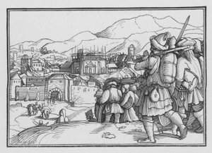 Ciro restaura os vasos do templo, Esdras I, 6 de Hans after Holbein the Younger