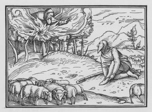 Deus aparece a Moisés em uma Sarça Ardente, Êxodo III, 5 de Hans after Holbein the Younger