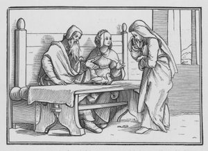 Ana no sofrimento reza por um filho, 1 Samuel I, 10 de Hans after Holbein the Younger