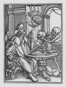 Dança da Morte de Holbein: O Astrólogo de Hans after Holbein the Younger