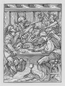 A Dança da Morte de Holbein: Os Gamesters de Hans after Holbein the Younger