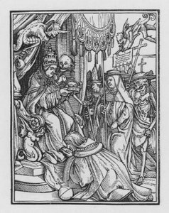 Dança da Morte de Holbein: O Papa de Hans after Holbein the Younger