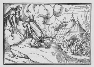 Moisés Consecrateth Aaron e seus filhos, Levítico VIII, 1-3 de Hans after Holbein the Younger