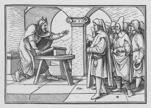 Moisés Exorta à Obediência dos Passos de Deus, Deuteronômio IV, 1 de Hans after Holbein the Younger