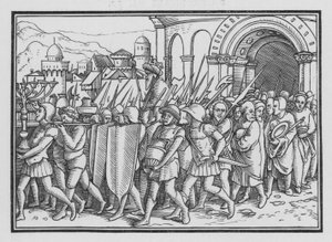 Shishak Spoileth Jerusalém, 2 Crônicas XII, 9 de Hans after Holbein the Younger