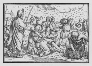 Os israelitas murmuram por falta de pão, Êxodo XVI, 4 de Hans after Holbein the Younger