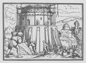 A Torre de Babel, Gênesis XI, 4 de Hans after Holbein the Younger