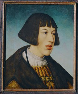 Arquiduque Ferdinando, mais tarde Imperador Ferdinando I, irmão do Imperador Carlos V ... (madeira de tília)