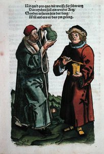 St. Damian e St. Cosmas, ilustração do "Feldtbuch der Wundartzney" de Hans von Gersdorff, c.1540 (xilogravura colorida) de Hans or Johannes Ulrich Wechtlin