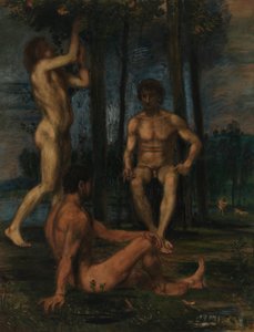Três jovens sob laranjeiras de Hans von Marées