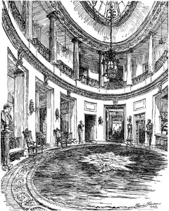 Hall de entrada do clube RAC, Pall Mall, Londres, 1946 de Hanslip Fletcher