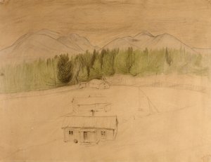 Draft para "Noite de inverno nas montanhas" de Harald Oscar Sohlberg