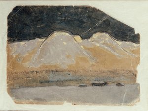 Primeiro rascunho para "Noite de Inverno nas montanhas". de Harald Oscar Sohlberg