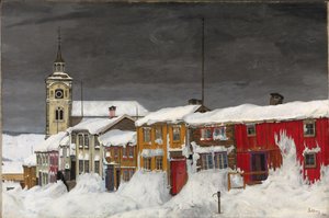 Rua em Roros no Inverno de Harald Oscar Sohlberg