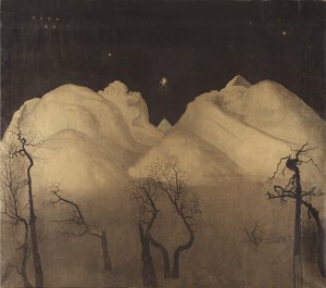 Noite de inverno nas montanhas. estudo, 1902-2 de Harald Oscar Sohlberg