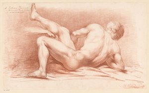 Nu masculino sentado, visto de costas (3º prêmio 1789) de Harmanus Jansz. Vinkeles