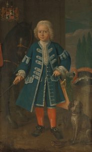 Retrato de Diederik van Hemert, Senhor de Babyloniënbroek aos seis anos de idade de Harmanus Serin