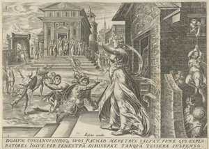 Rahab deixa os espiões escapar através da janela
A história de Joshua (título da série)