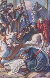 Na cruz, ilustração deHarold Copping Pictures: The Crown Series, c.1920s de Harold Copping