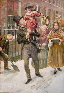 Bob Cratchit e Tiny Tim, ilustração para 