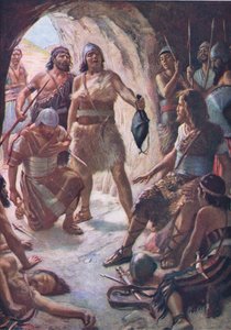 Davids três homens poderosos, ilustração de imagens que ensinam a série de coroa, 1920 de Harold Copping