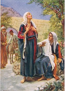 Elizabeth, ilustração do livro "Mulheres da Bíblia", publicado pela The Religious Tract Society de Harold Copping
