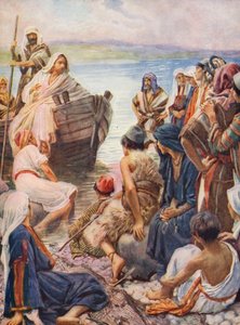 Novo Testamento: Junto ao lago (litografia a cores) de Harold Copping