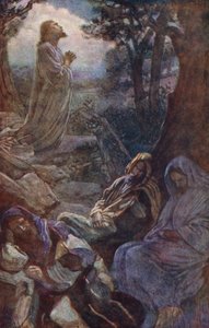 Novo Testamento: Getsémani (litografia a cores) de Harold Copping