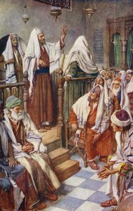 Novo Testamento: São Paulo Pregando (litografia colorida) de Harold Copping