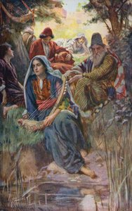 Antigo Testamento: Junto aos rios da Babilónia (litografia a cores) de Harold Copping