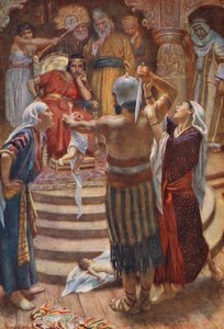 Antigo Testamento: Salomão, o Rei Sábio (litografia a cores) de Harold Copping